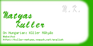 matyas kuller business card